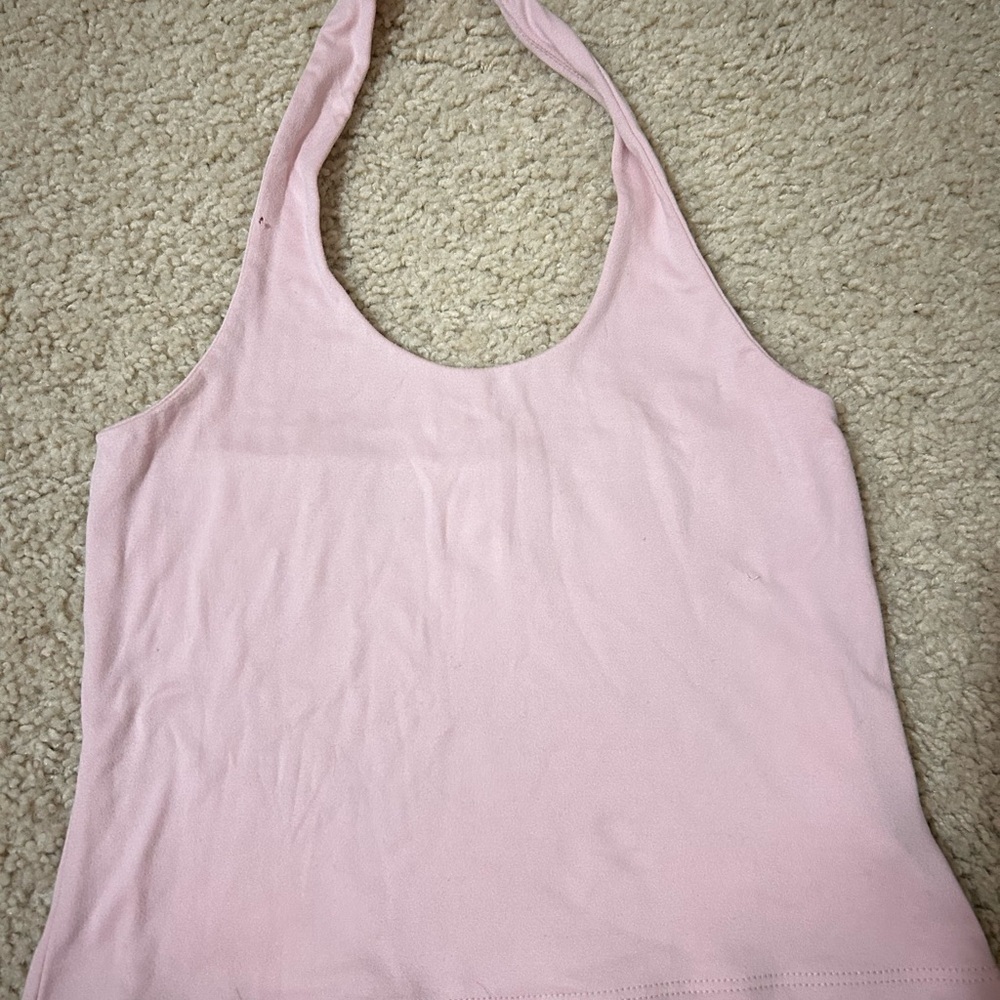 Pink Halter Neck Women's Top